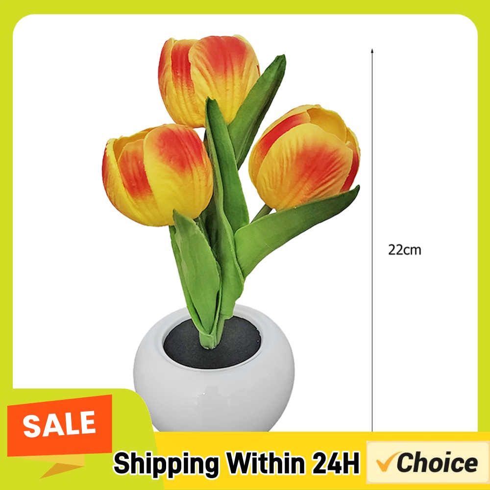 Plant Pot - 9x22cm Tafellamp met potplant, op batterijen,