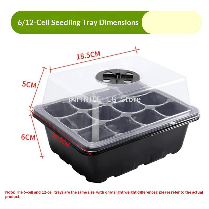 Seed Starter Tray - 6/12-cel zaaitray voor thuisgebruik met groeilamp,