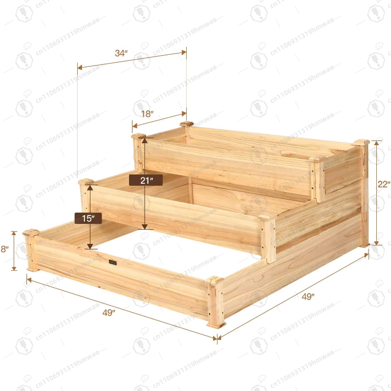 3-laags verhoogd houten moestu - Raised Garden Bed recensie en prijs